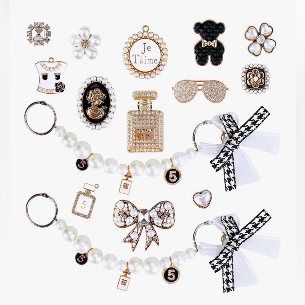 Chic Pearl and Gold Charm Set for crocs